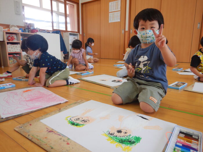 運動会の絵を描きました 《さくら組》 - 山陽桜保育園